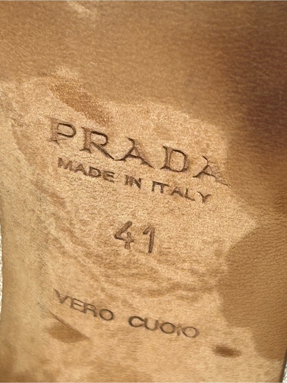 Prada Vintage Canvas Spectator Pumps Pointed Toe Beige Brown Heels 41 US 10.5 - Picture 10 of 12